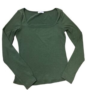 Cute Green Rigged Long sleeve Top